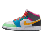 Air Jordan 1 Mid SE GS Mitmev&auml;rvilised Laste tossud White Taxi Dark-Shadow FN1190-100 37.5