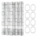 1 komplekt du&scaron;ikardinat, lihtsalt paigaldatav du&scaron;i vahesein, rebenemiskindel veekindel vannikardin koduvannitoa jaoks C