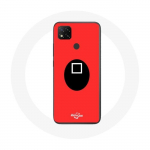 Xiaomi Redmi 9C &uuml;mbris Squid Game ruudukujuline mask punasel taustal