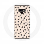 &Uuml;mbris Samsung Galaxy Note 9 abstraktse musta s&uuml;dame tekstuuriga taustale