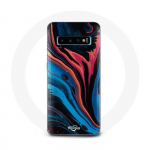&Uuml;mbris Samsung Galaxy s10 edge'ile Abstraktse tekstuuriga sinine must punane