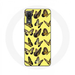 Kollase taustaga &uuml;mbris Samsung Galaxy A02 Butterflies jaoks