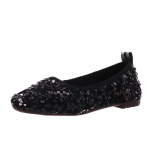 Lamedad jalan&otilde;ud Naiste litrid, kandilised varbad, moekad ballettid, pulmakorterid naistele, mugavad madala kontsaga kleitkingad &otilde;htuseks peoks 35 must