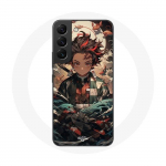 Coque - Maniacase - Samsung Galaxy S21 FE - Demon Slayer Tanjiro - Souple - Noir