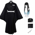 Tokitou Muichirou Cosplay Deemon Slayer kost&uuml;&uuml;m Anime Cosplay Kimetsu No Yaiba Kisatsutai vormikas parukas Halloweeni peoriided M-(Full set+wig)
