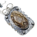 Natural Crazy Lace Agate Gemstone 925 Sterling Silver Pendant 2.36 k3b90