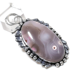 Natural Pink Botswana Druzy Gemstone 925 Sterling Silver Gift Pendant 2.48 z1q31