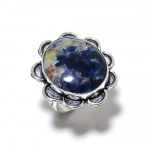 Natural Sodalite Gemstone Handmade 925 Sterling Silver Gift Ring Size 10 o9f48