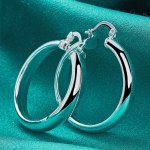 925 Sterling Silver, 4cm sile, suur ringr&otilde;ngas K&otilde;rvar&otilde;ngad naistele Luksuslik moepidu Pulmatarvikud Ehted h&otilde;be