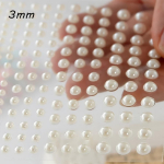 Kunstvalge p&auml;rl silmad n&auml;gu 3D isekleepuvad k&uuml;&uuml;nte kivid ajutine t&auml;toveering, lame seljaosa Bling kalliskivid juveelid kleebised 3mm