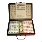 Hiina mahjongi klassikaline vaba aja m&auml;ng, p&uuml;hadekingitused, lauam&auml;ngud koos kandekotiga koju, 22.5cmx16cmx4.5cm beige