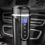 Autokann 12V/24V k&uuml;tteseade 450ml matkatee roostevabast terasest must
