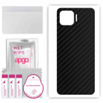 apgo Protective Skin Sticker for the back compatible with Oppo Reno4 SE, Wrap Film, Foil, Vinyl - Pattern Carbon Black
