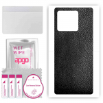 apgo Protective Skin Sticker for the back compatible with Xiaomi 13, Wrap Film, Foil, Vinyl - Pattern Black Leather