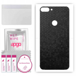 apgo Protective Skin Sticker for the back compatible with Alcatel 1s, Wrap Film, Foil, Vinyl - Pattern Black Honeycomb