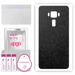 apgo Protective Skin Sticker for the back compatible with Asus Zenfone 3 ZE552KL, Wrap Film, Foil, Vinyl - Pattern Black Honeycomb