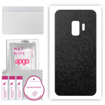 apgo Protective Skin Sticker for the back compatible with Samsung Galaxy S9, Wrap Film, Foil, Vinyl - Pattern Black Honeycomb