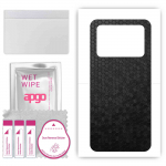 apgo Protective Skin Sticker for the back compatible with Xiaomi Poco M4 Pro, Wrap Film, Foil, Vinyl - Pattern Black Honeycomb