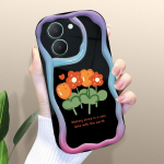 Armas koomiksimustriga kreemjas tekstuuriga korpus, lainelise servaga pehme silikoonkaanega telefoni&uuml;mbris Vivo jaoks Vivo S1 valge