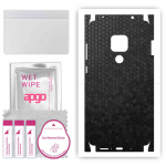 apgo Protective Skin Sticker for the back+sides compatible with Huawei Mate 20, Full Wrap Film, Foil, Vinyl - Pattern Black Honeycomb