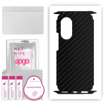 apgo Protective Skin Sticker for the back+sides compatible with Honor 50, Full Wrap Film, Foil, Vinyl - Pattern Carbon Black