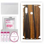 apgo Protective Skin Sticker for the back+sides compatible with Huawei nova 4e, Full Wrap Film, Foil, Vinyl - Pattern Tigerwood