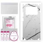 apgo Protective Skin Sticker for the back+sides compatible with Xiaomi Poco M4 Pro, Full Wrap Film, Foil, Vinyl - Pattern White Marble
