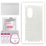 apgo Protective Skin Sticker for the back+sides compatible with Honor X7, Full Wrap Film, Foil, Vinyl - Pattern White Fabric
