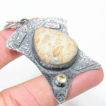 Natural Fossil Coral, Citrine Gemstone 925 Sterling Silver Pendant 2.60 d6q76