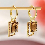 Maillard Retro Square Crystal tsircon Geomeetrilised k&otilde;rvar&otilde;ngad k&otilde;rvar&otilde;ngad naistele Moodne rippuv k&otilde;rvar&otilde;ngas Pruudi pulmaavaldus Ehted pruun