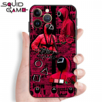 Squid m&auml;ngu telefoni&uuml;mbris Apple iPhone 13 12 11 Pro Mini X XR XS Max 5 5S 6 6S 7 8 Plus SE 2020 vedelas silikoonist musta tagap&otilde;hja jaoks XR