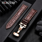 Ehtsast nahast kellarihm Calfskin meeste naiste vahetamine kellarihm 18mm 20mm 22mm 24mm koos liblika pandlaga kellarihmaga 18mm
