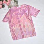 S&auml;rav siidist T-s&auml;rk L&auml;ikiv l&uuml;hikeste varrukatega naiste suveriided Mood Kaastundlik All-sobiv s&auml;rk XXXXXXL