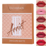 6 tk/komplekt Matte huuleglasuur Lihtne v&auml;rvida ilma Sticky Cupi huulel&auml;iketa huulepulga komplekt 6pcs/set B