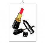 Parf&uuml;&uuml;m Lill Punased Huuled Huulepulk Kontsad Mood T&uuml;drukute Kunst P&otilde;hjala Plakatid L&otilde;uend Maalimine Prindid Seinapildid Elutoa sisustus 21x30cm No Framed