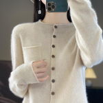 Naiste &uuml;markaelusega ka&scaron;miirkardigan, Qinghe ka&scaron;miir, 30% ka&scaron;miir 70% vill, talvine kootud pullover s&uuml;giskampsun ka&scaron;miir kampsun XL beež