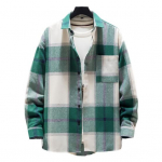 Meeste s&uuml;giss&auml;rk Pikad varrukad Pehme alla keeratav krae rev&auml;&auml;r Kontrastv&auml;rv Soe &uuml;herealine Suures suuruses Ruuduline Kevadmantel Meeste R&otilde;ivad M punane