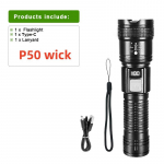 100000 luumenit &uuml;lihele ja pika ulatusega LED-taskulamp v&auml;listingimustes veekindel taskulamp matkalaterna taskulamp Product A-P50 wick must