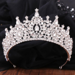 Uus Euroopa stiilis pruudikroon, atmosf&auml;&auml;riline kristallist barokk-krooni peaehe, palee kuninganna krooni aksessuaarid