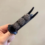 &Otilde;rn Velvet Bow Bun Juukseklamber Suur esmaklassiline juukseklamber French Pearl Back juukseklamber