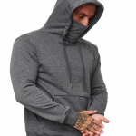 Spordir&otilde;ivad Meeste kapuuts, kapuuts, pikkade varrukatega T-s&auml;rk Meeste kapuuts mask 3XL tumehall v&auml;rv