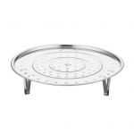 Roostevabast terasest &uuml;mmargune aurutusrest koos eemaldatava V-kujulise alusega auruti k&uuml;psetamiseks Virnastatavad k&ouml;&ouml;giviljad Pelmeenid Kala Mereannid Mitmek&uuml;lgne 18cm