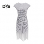 Naiste litritega kleit Vintage ballipeokleit, varrukateta, &uuml;mmargune kaelus, taga t&otilde;mblukk, narmastega all&auml;&auml;r, &otilde;huke daamikleit M valge