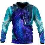 Kevadine 3D Draakoni mustriga Meeste kapuutsid Mood Loomade tr&uuml;kised Pusad Vaba aeg O-kaelusega Pullover Mantel Hip Hop Stiilis Joped S