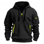 Kevadine ja s&uuml;gisene meeste kampsun, kapuuts, t&otilde;mblukk, mitme taskuga pullover, meeste sportlik vabaaja jope XS must