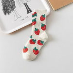 Trendikad Unisex Naiste sokid Mood Keskmise pikkusega sukad Love Strawberry Pink Cute Letter Ins sukad punane
