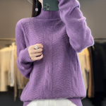 Naiste ka&scaron;miir kampsun Qinghe ka&scaron;miir 30% ka&scaron;miir 70% vill s&uuml;gis-talvine ka&scaron;miir paks pullover pehme ja soe XL lilla