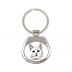 Turkish Van Cat - keychain with a cat, keychain with a print, personalized pendant from the Art-Dog brand