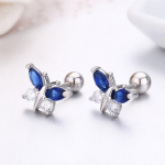 Armsad 925 h&otilde;bedane liblikas roosa Cz keeratavad k&otilde;rvar&otilde;ngad naistele, t&uuml;drukutele, lastele, ehted Orecchini Aros Aretes one pair sinine