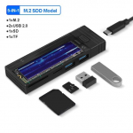 5-&uuml;hes USB C jaotur M2 NVMe SATA SSD &uuml;mbris NGFF SSD korpus HDD kast SD TF kaardilugeja t&uuml;&uuml;p C dokijaam USB C splitter